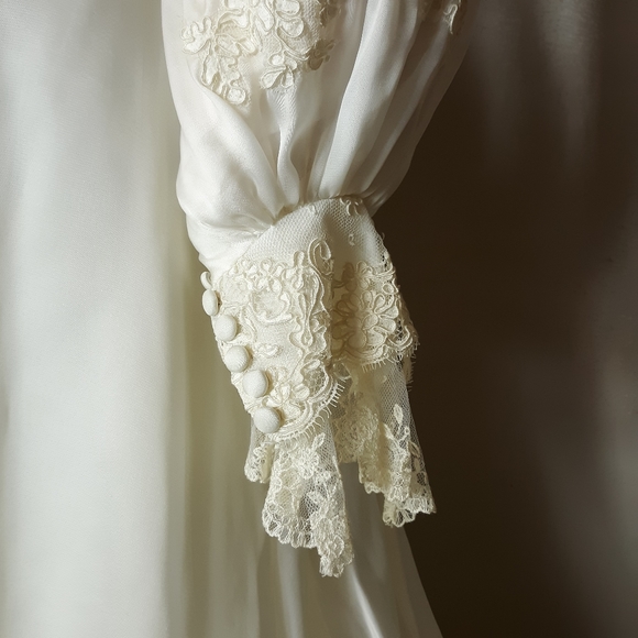 60s edwardian style lace wedding dress - Picture 10 of 15